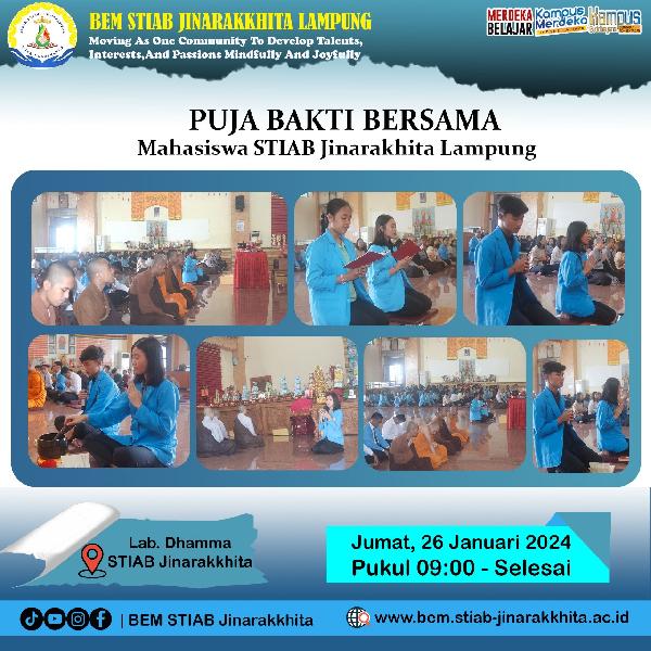 Civitas Puja Bakti Bersama Mahasiwa STIAB Jinarakkhita Lampung